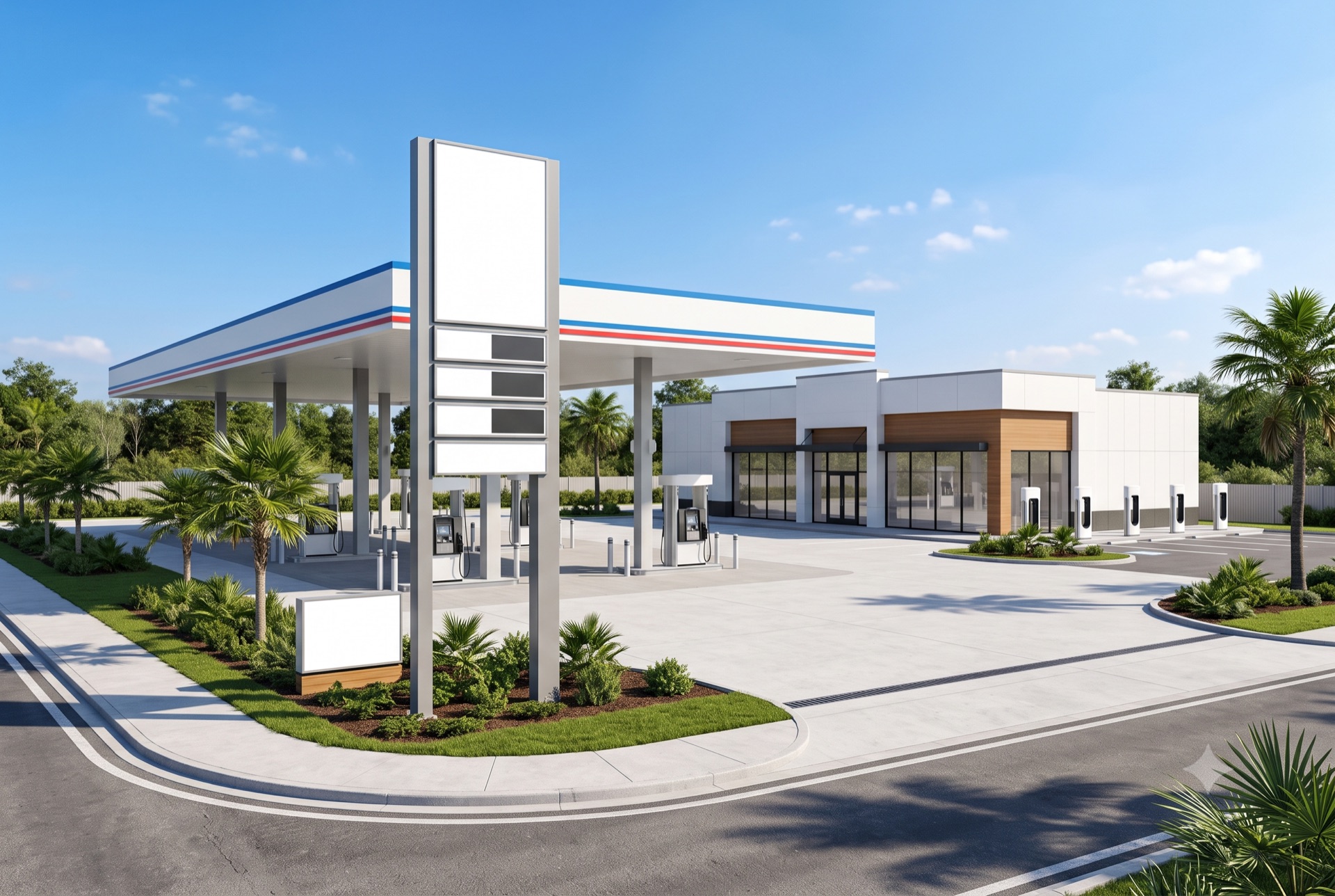 A Chevron-branded gas station and convenience store