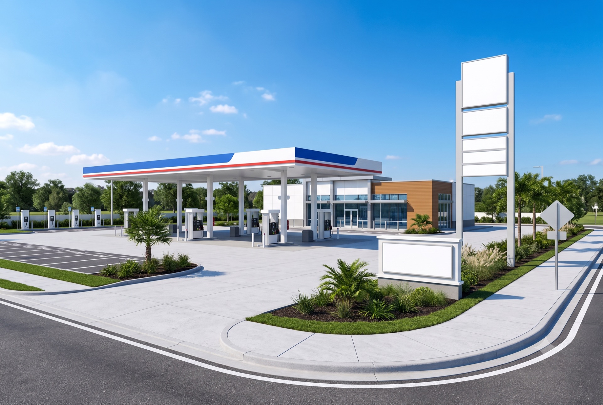 A Exxon-branded gas station and convenience store