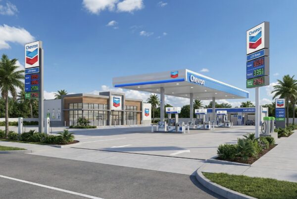architectural rendering of gas station renovation project in Miami Florida